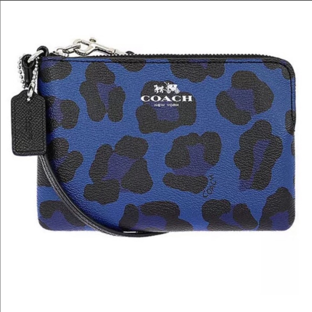 NWOT coach ocelot leopard wristlet